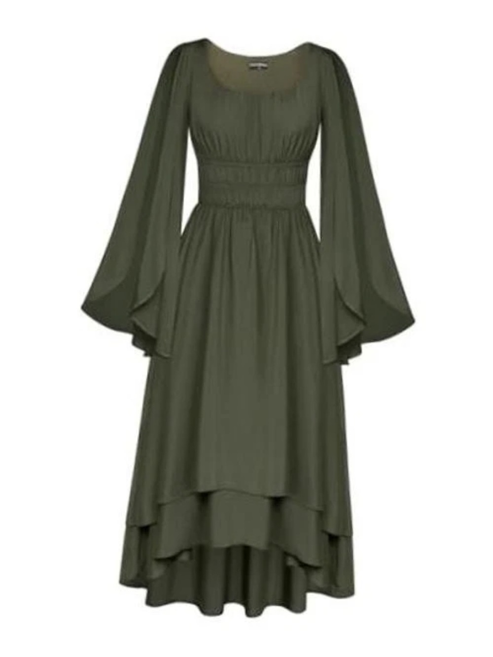 Scarlet Darkness Renaissance Medieval Dress Split Sleeve Olive Green Large